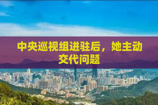 中央巡视组进驻后，她主动交代问题