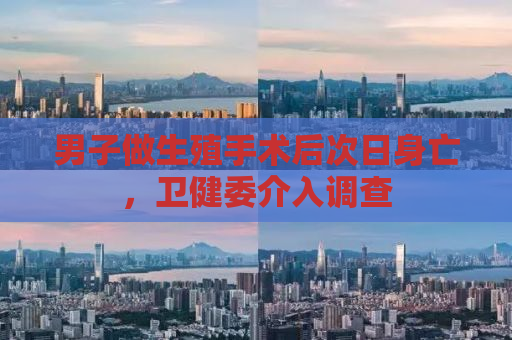 男子做生殖手术后次日身亡，卫健委介入调查