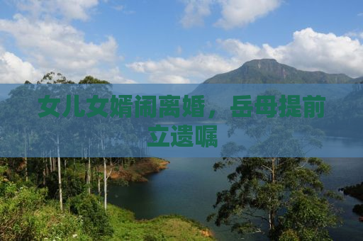 女儿女婿闹离婚，岳母提前立遗嘱
