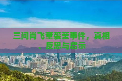 三问肖飞董袭莹事件，真相、反思与启示