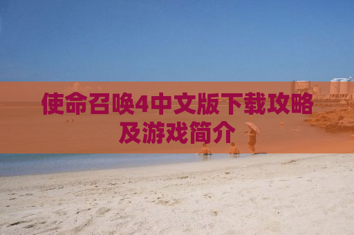 使命召唤4中文版下载攻略及游戏简介